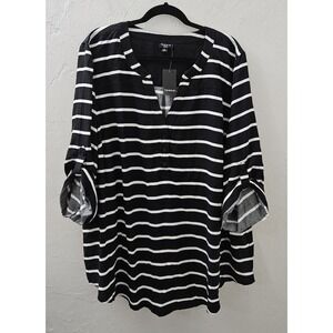 *NEW w/Tags Torrid Women's 4 (26) Black & White Striped Blouse Top Size 4X